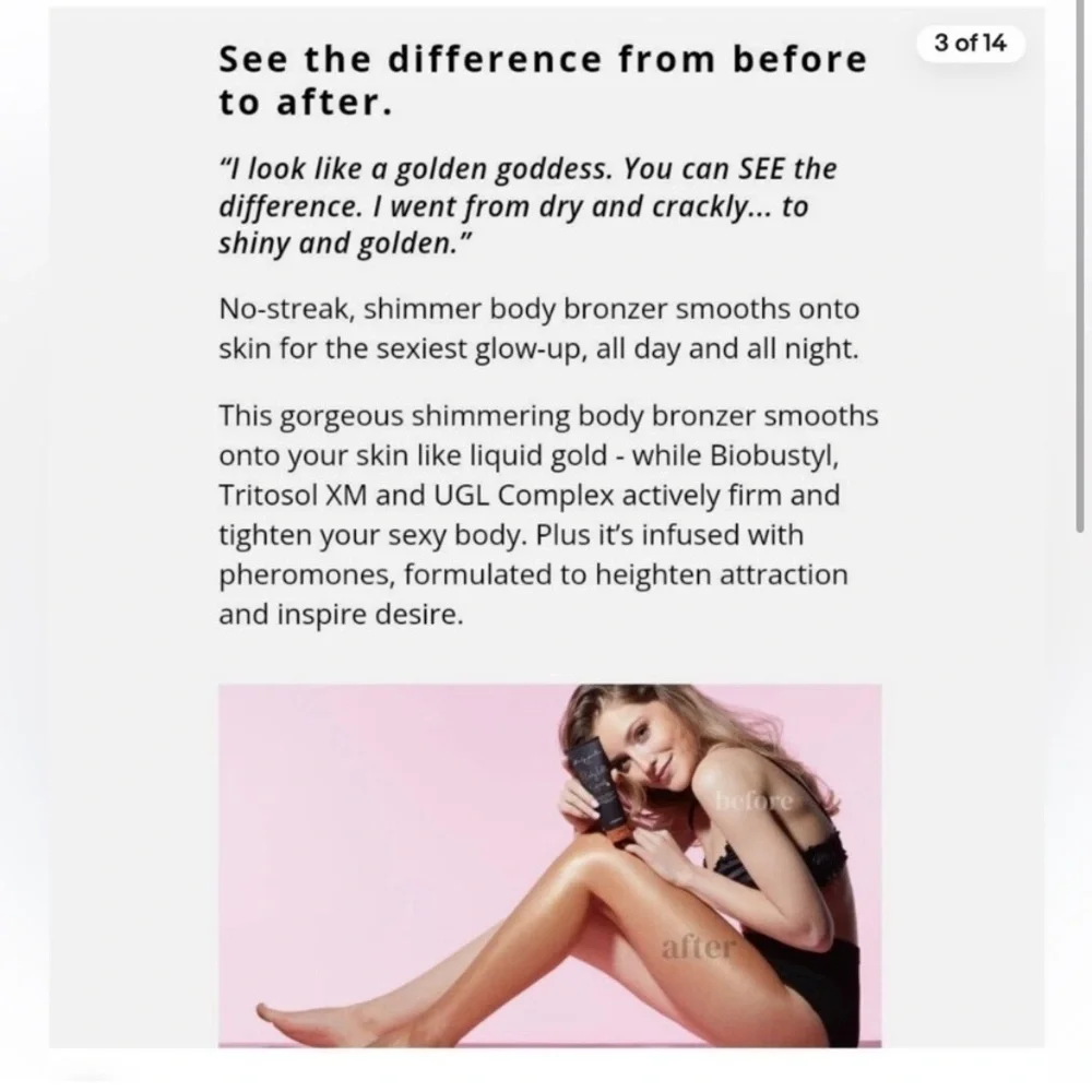 Booty Parlor Flirty Little Secret Firming Body Bronzing Cream with Pheromones
